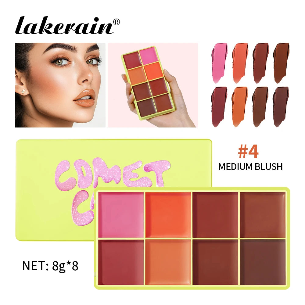 8-Color Cream Blush and Contouring Palette - 1