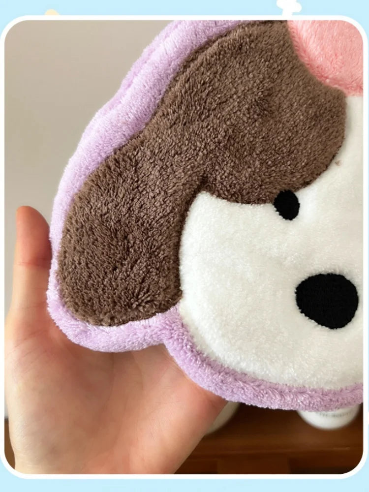 Cute Cartoon Puppy Hanging Hand Towel for Kitchen and Bathroom