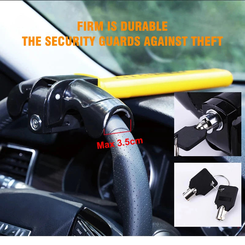 Heavy-Duty Universal Car Steering Wheel Anti-Theft Security Lock