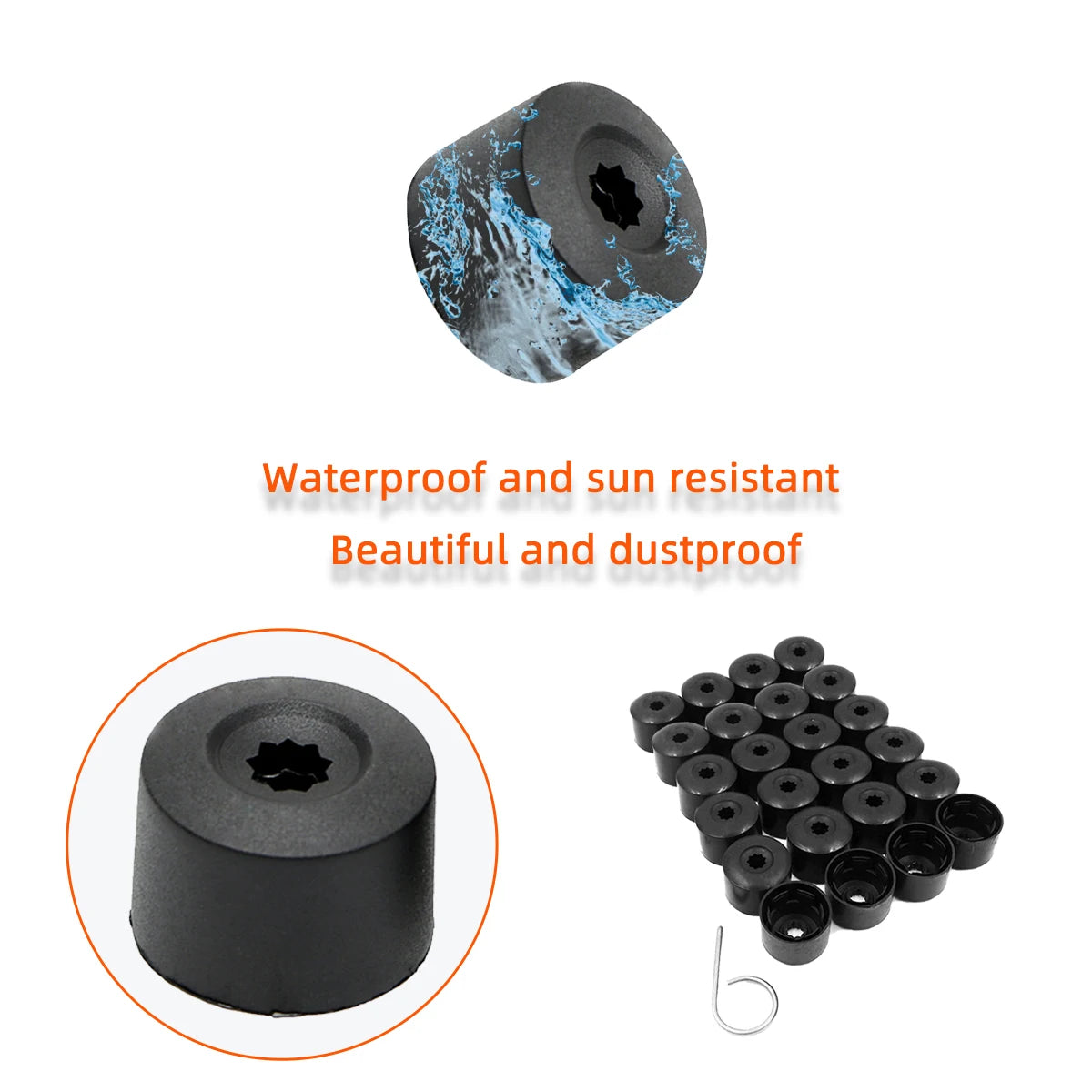 Wheel Hub Nut Cover Caps for 17mm Tire Bolts - 2