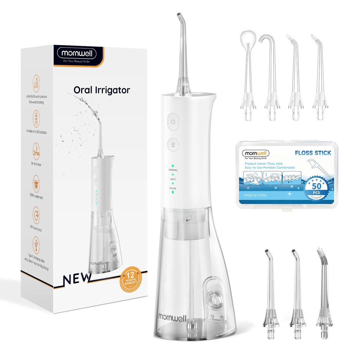 Portable Rechargeable Oral Water Flosser for Deep Teeth Cleaning