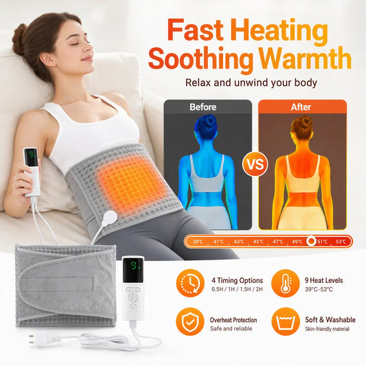 Adjustable Heated Waist Belt for Back and Abdomen Relief