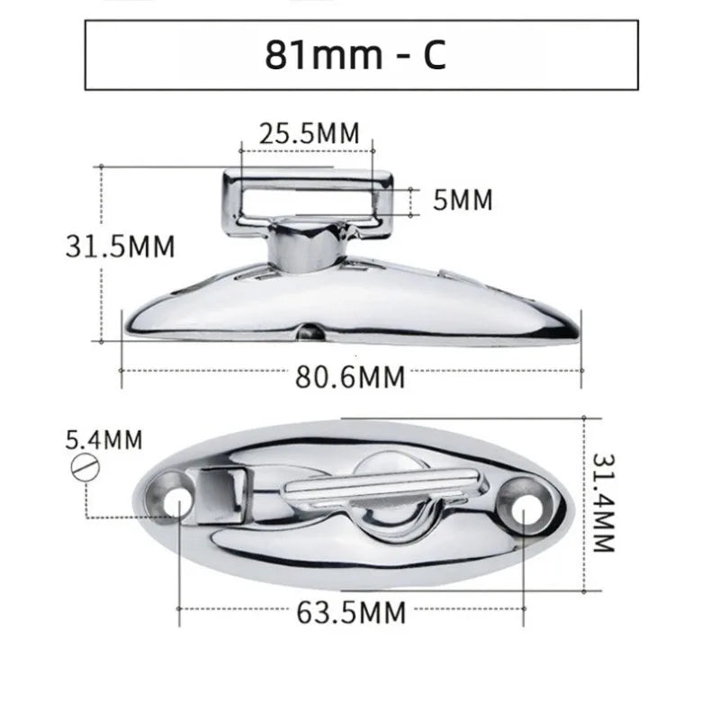 Stainless Steel Quick Release Marine Bimini Top Deck Hinge
