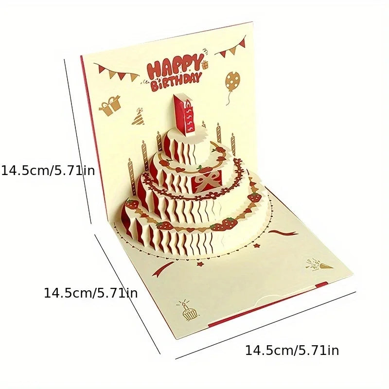 3D Pop-Up Birthday Cake Greeting Card - 6