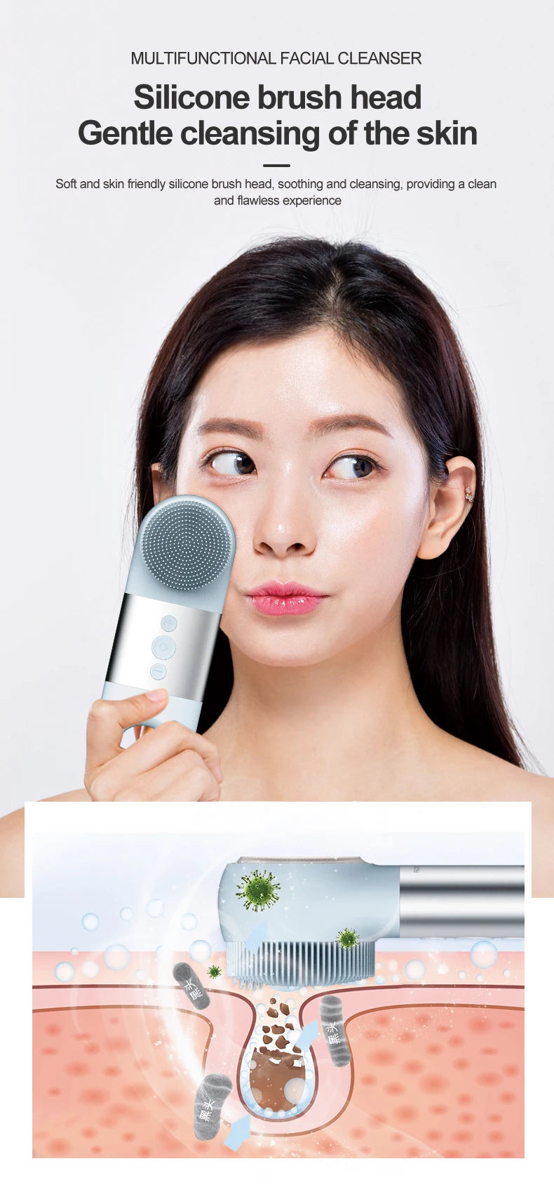 Heated and Cooling Sonic Facial Cleansing Brush