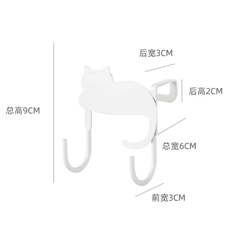 Cute Cat Over-the-Door Cabinet Organizer Hooks