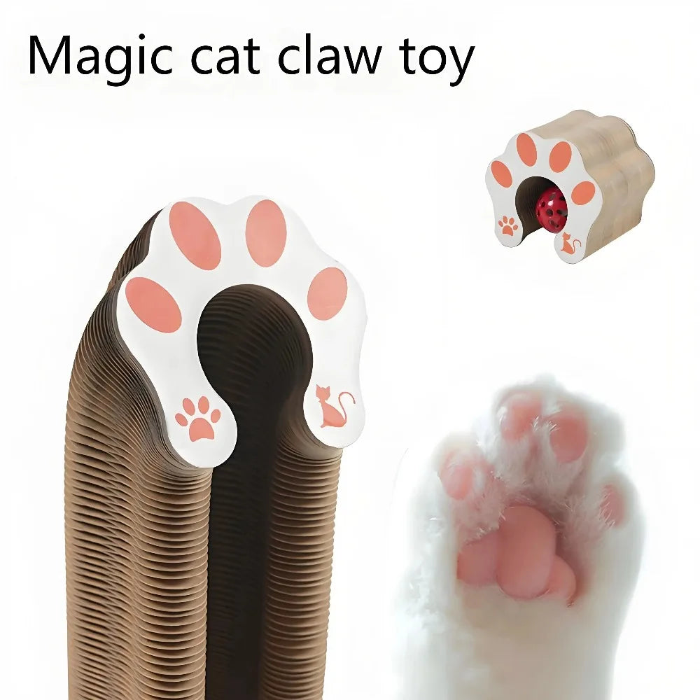 Interactive Foldable Cat Scratching Board with Play Ball