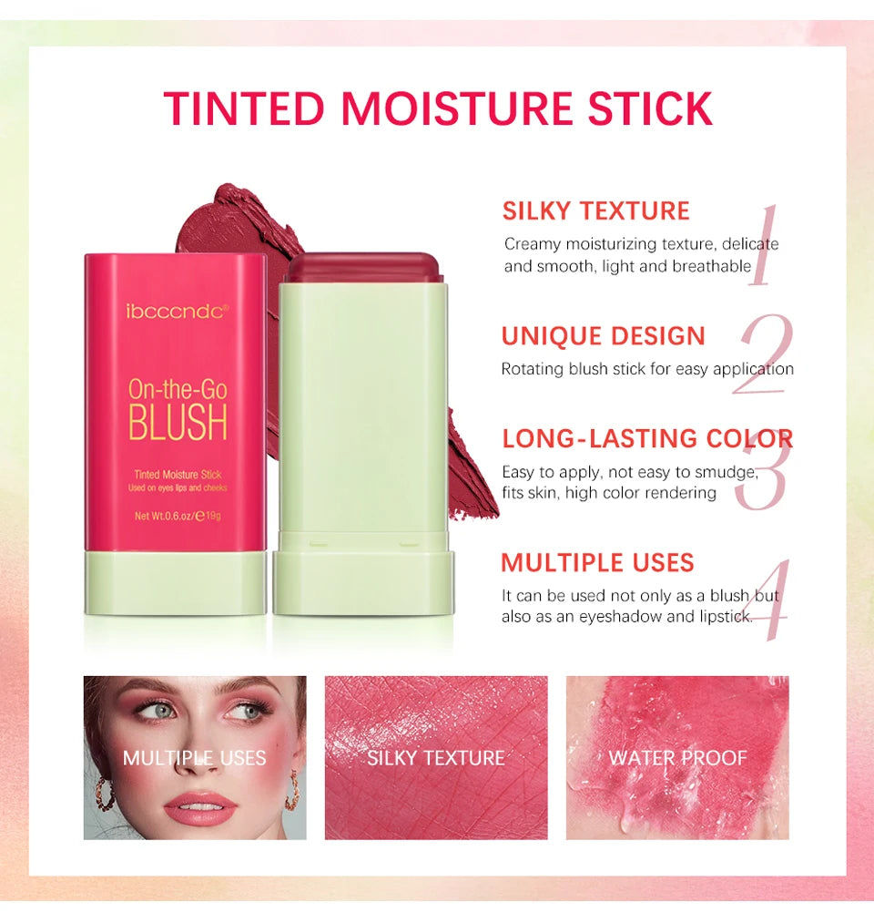Tinted Moisturizing Blush Stick for Cheeks and Lips
