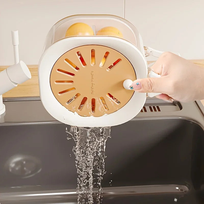 Multifunctional 2-in-1 Vegetable and Fruit Drain Basket with Lid - 11