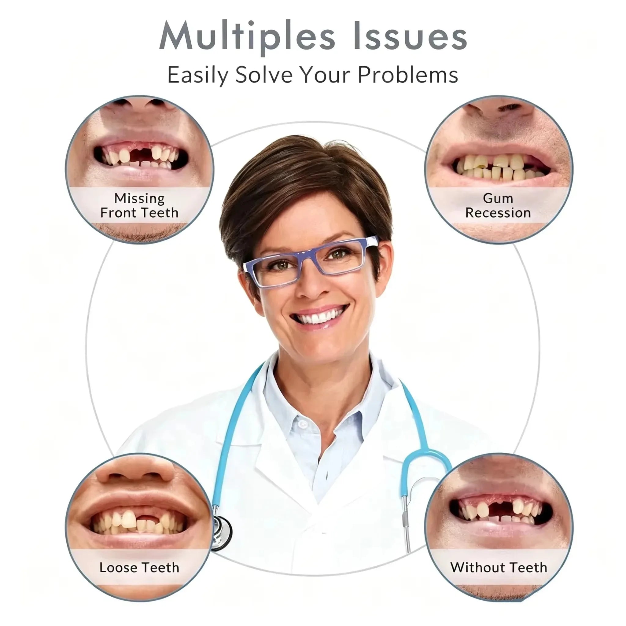 Comfortable Soft Silicone Full Set Dentures for Natural Smile - 5