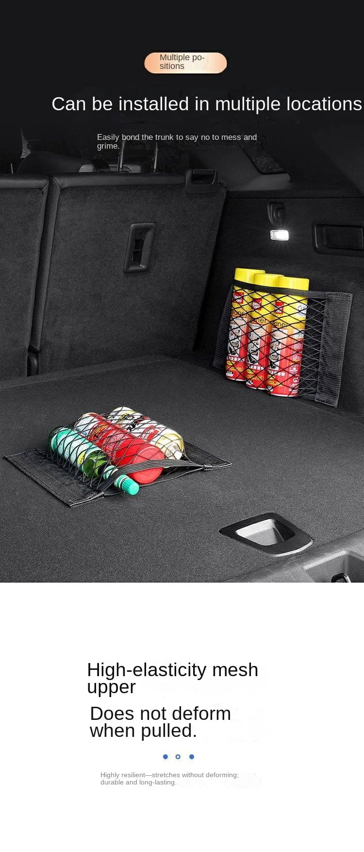 Universal Car Trunk Organizer Net Elastic Mesh Storage Bag - 18