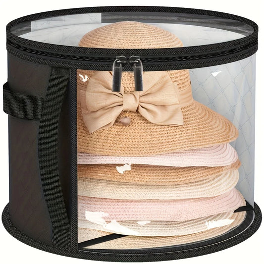 Extra-Large Foldable Hat Storage Box with Clear Viewing Window