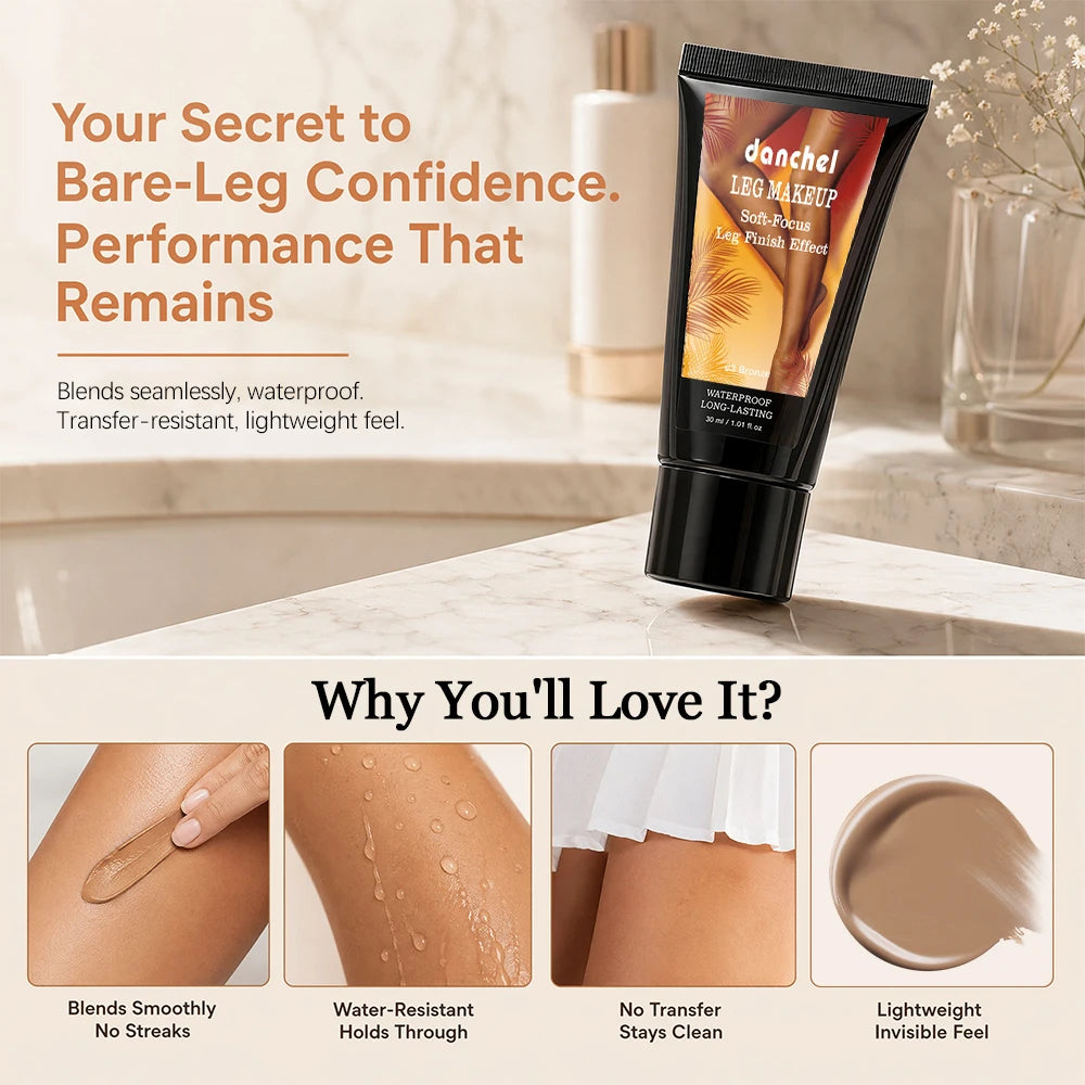 Waterproof Body Foundation and Leg Makeup with Applicator Glove - 4