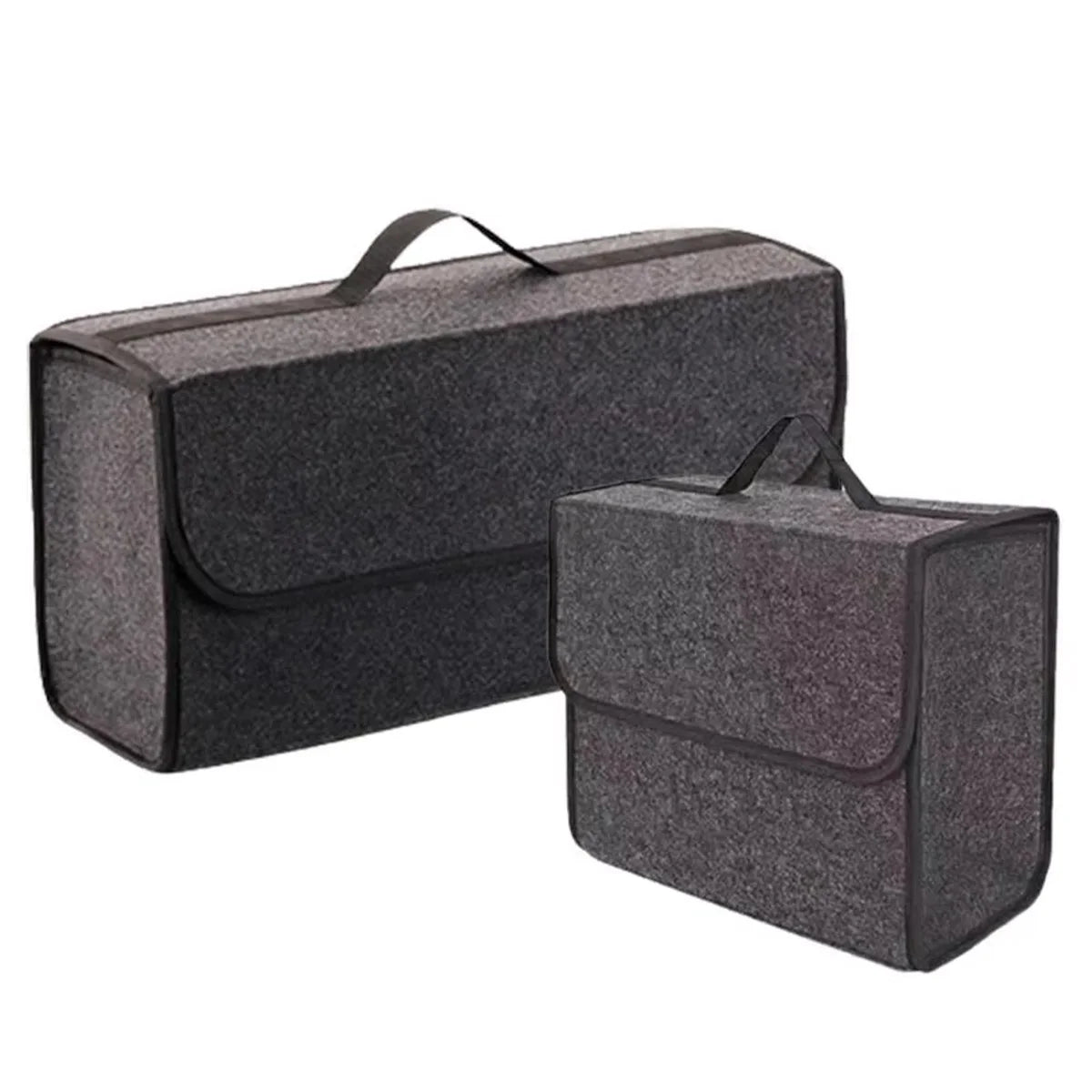 Dark Gray Felt Car Trunk Organizer Foldable Storage Box Bag - 4