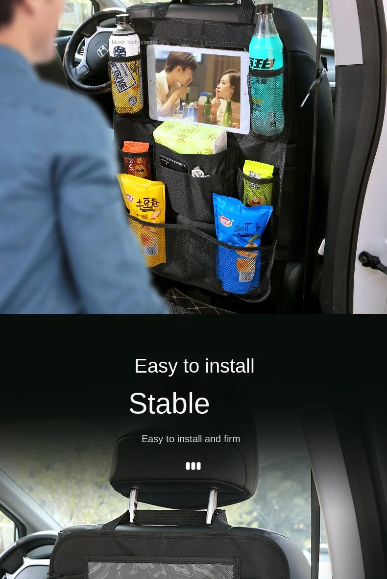 Car Backseat Organizer with Tablet Holder and Storage Pockets - 16