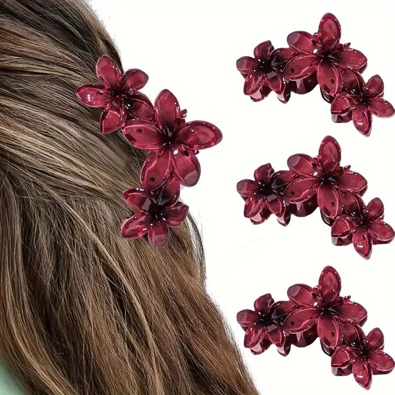 Hawaiian Plumeria Flower Hair Claw Clips Non Slip Beach Accessories