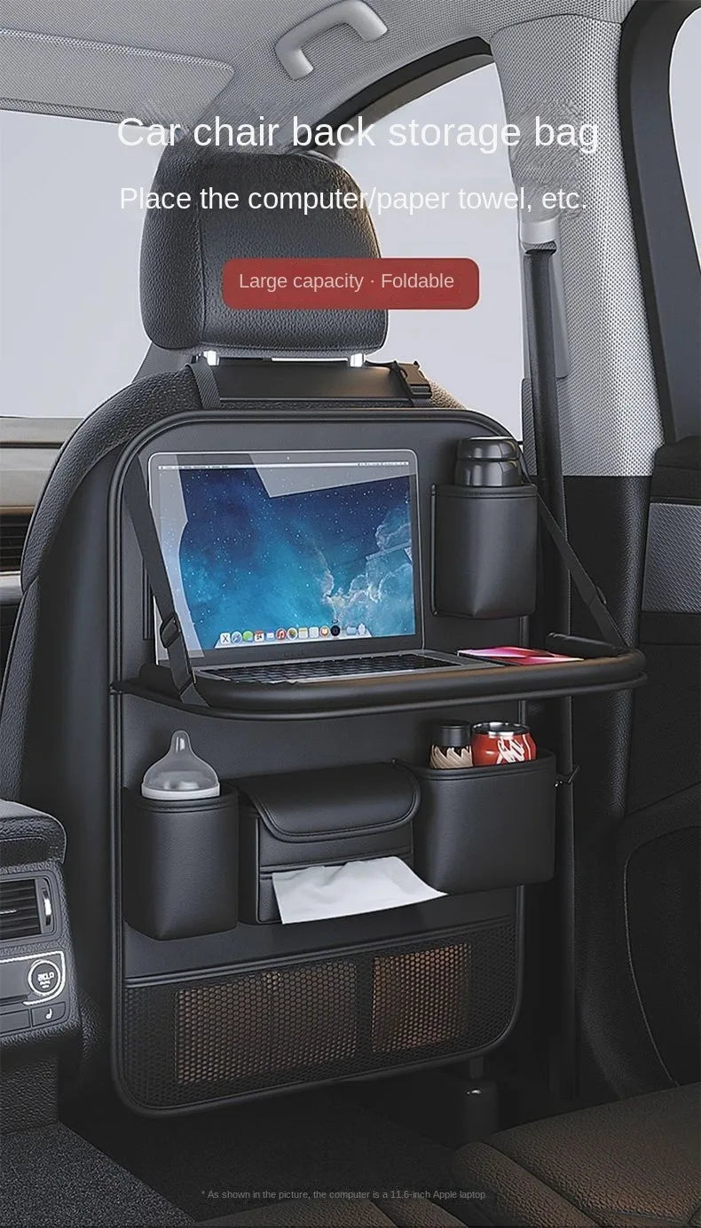 Car Backseat Organizer with Foldable Dining Table and Tablet Holder