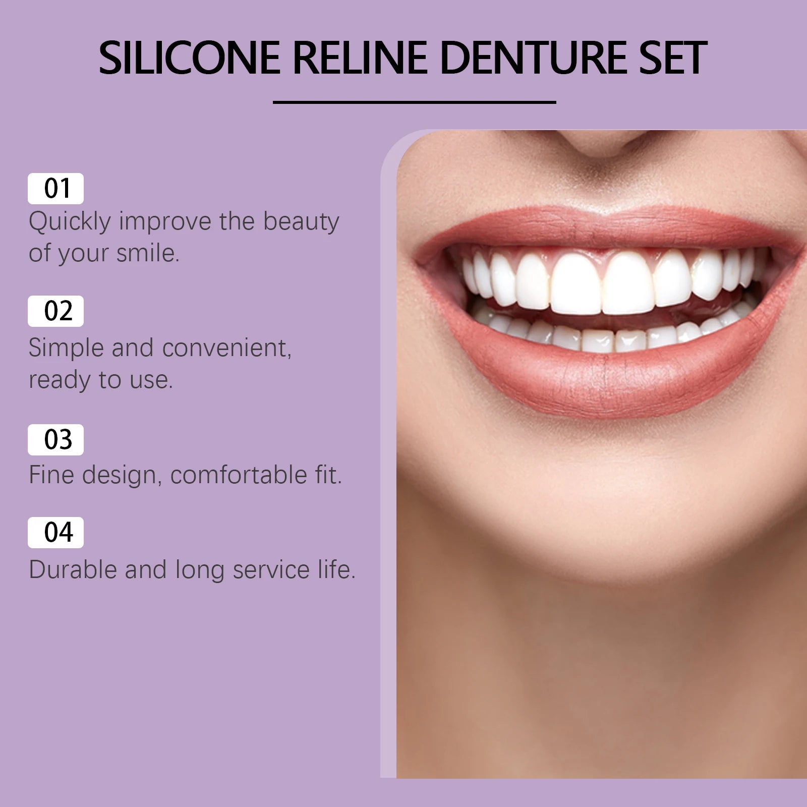 Cosmetic Silicone Denture Set for Natural Smile - 10