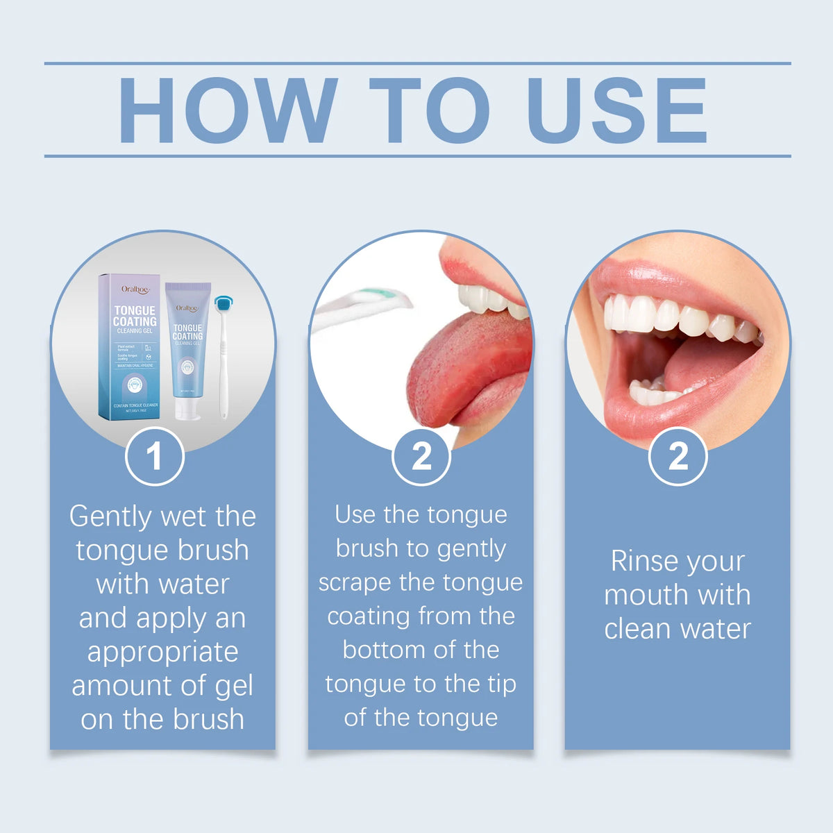 Tongue Cleaning Gel and Scraper Set for Fresh Breath