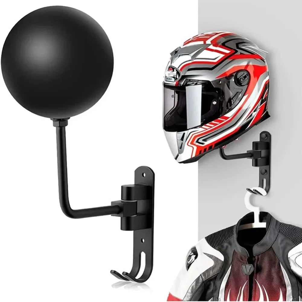 180° Rotatable Wall-Mount Helmet and Gear Storage Rack - 13