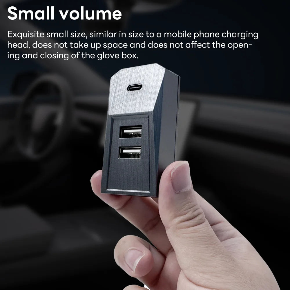 Glovebox USB Hub Docking Station for Tesla Model 3 Highland and Model Y - 12