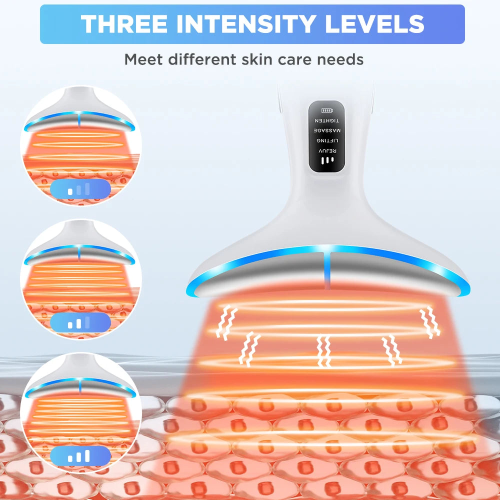 LED Face and Neck Skin Tightening Massage Device