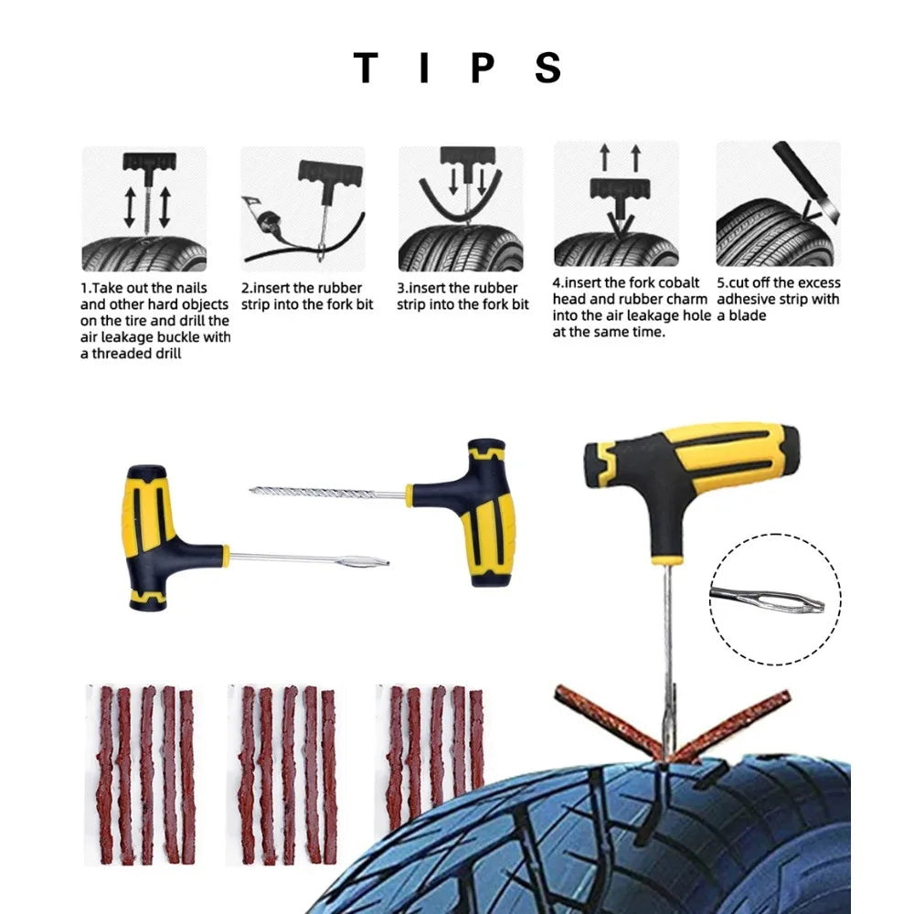Emergency Tire Repair Kit for Cars and Motorcycles