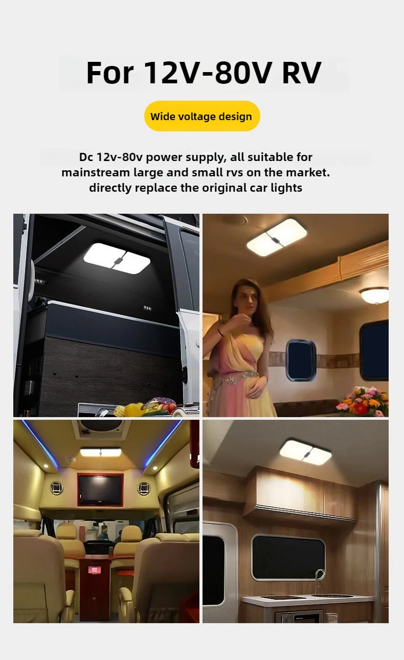 Dimmable 3-Color LED Ceiling Dome Light for RVs and Campers - 9