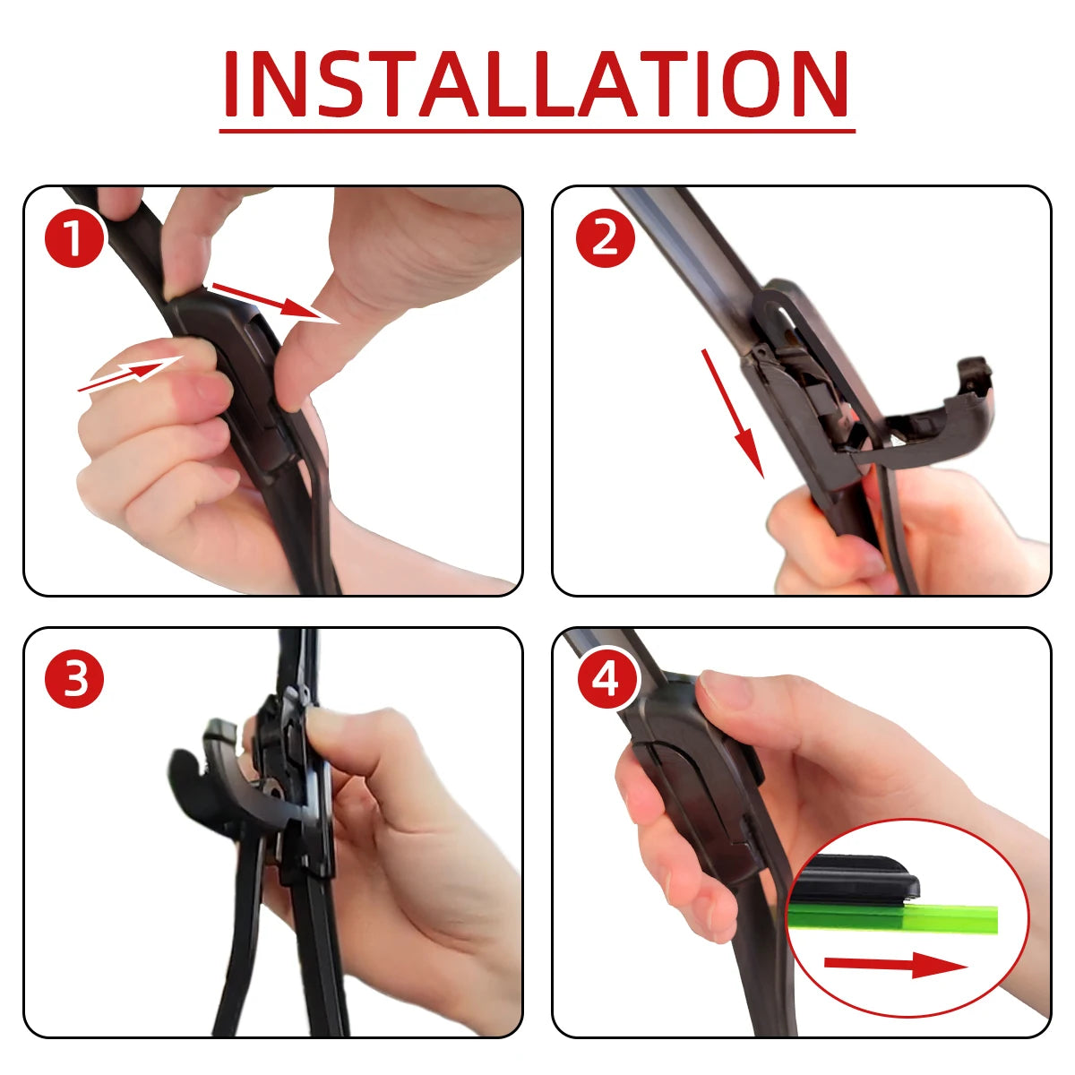 Universal Frameless J-Hook Car Windshield Wiper Blade