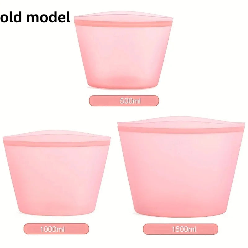 Reusable Silicone Food Storage Bags for Kitchen Organization