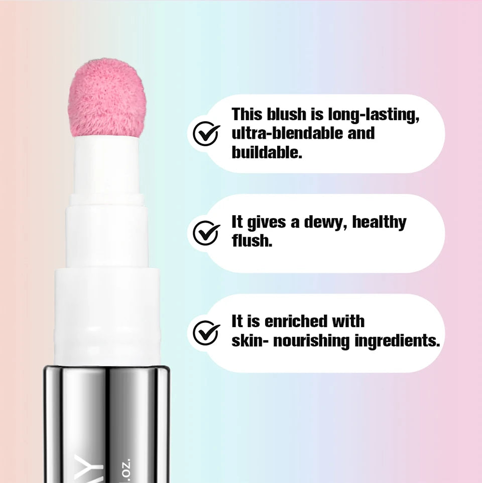 Liquid Blush Stick with Sponge Tip for Natural Cheeks