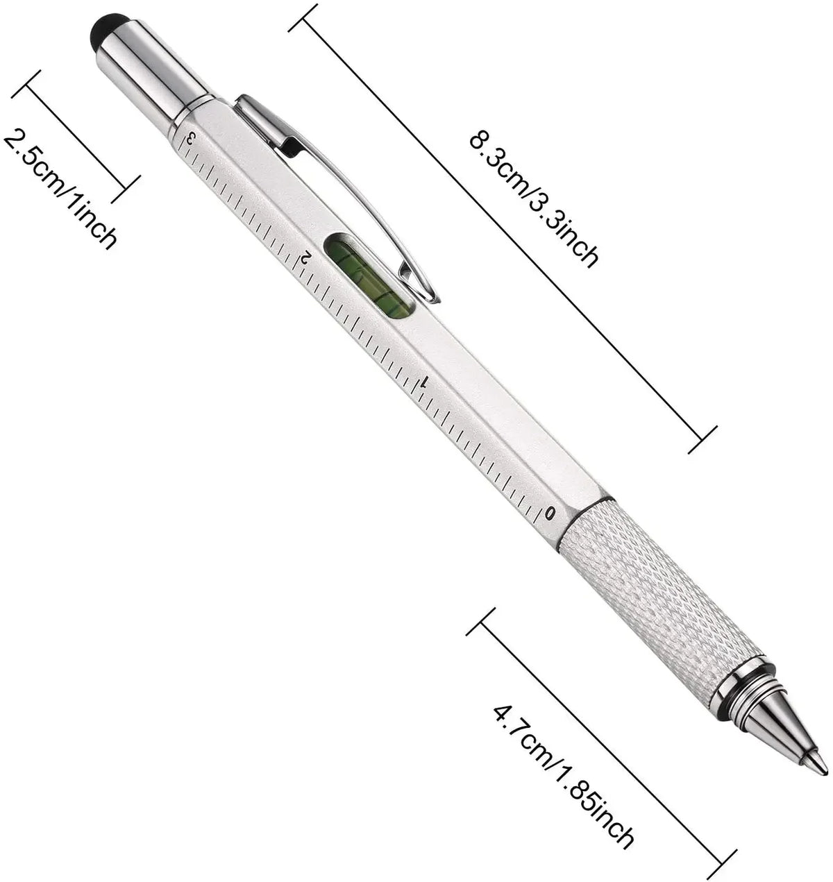 7-in-1 Multifunctional Tool Pen with Stylus and Measuring Gauge