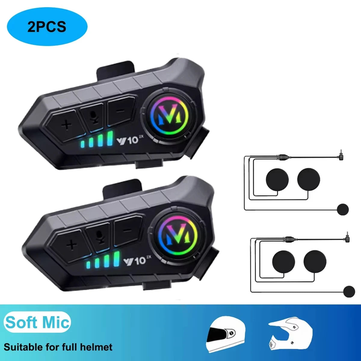 Bluetooth Motorcycle Helmet Intercom Headset Wireless Intercom System