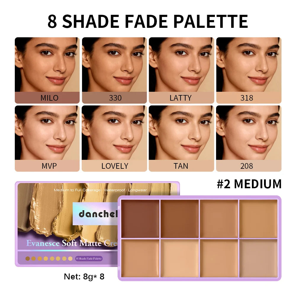 8-Color Cream Concealer and Contour Palette for Full Face Makeup - 22