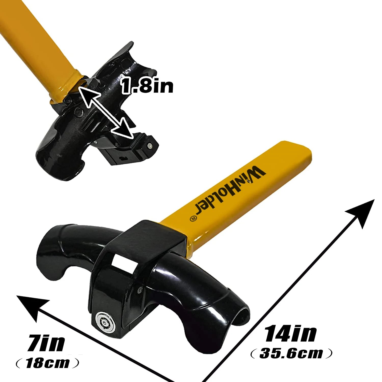 Heavy Duty Anti-Theft Rotary Steering Wheel Lock - 8