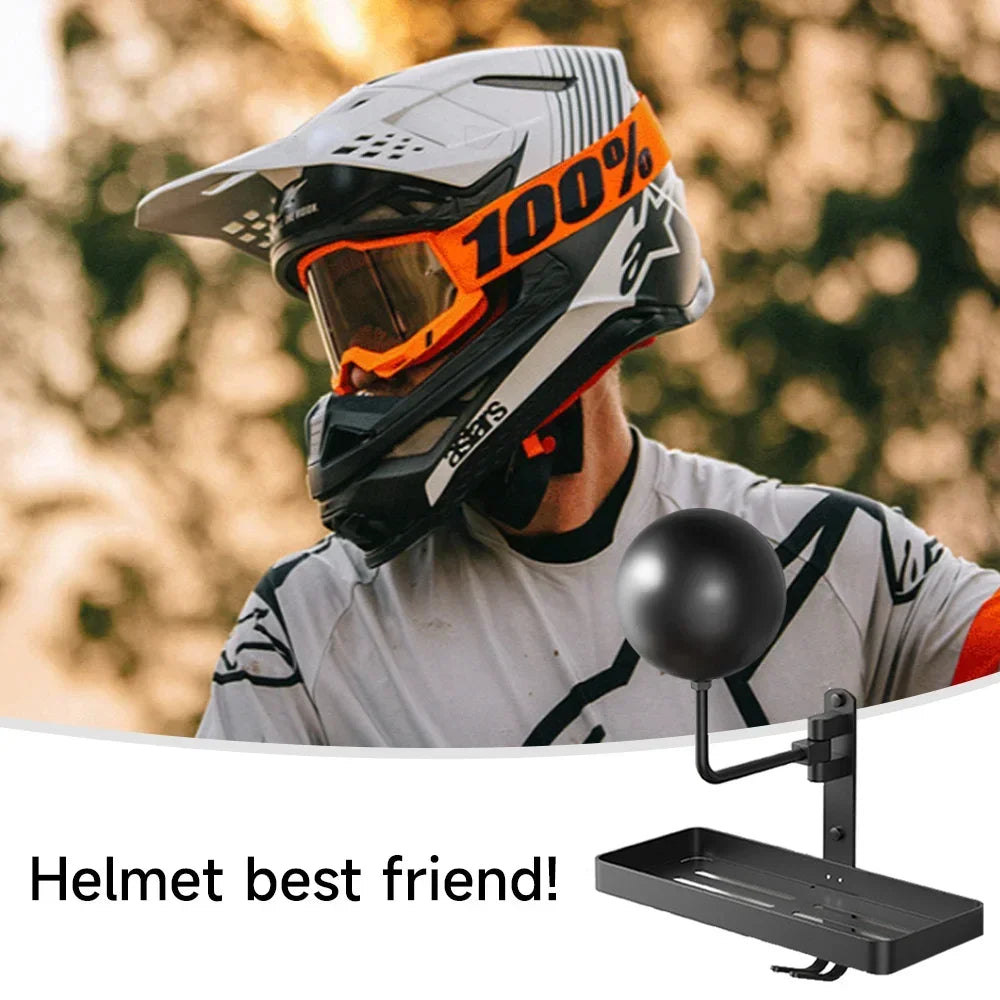 Wall-Mounted Rotating Helmet Holder and Storage Rack