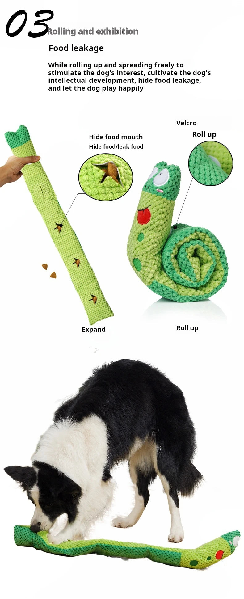 Foldable Squeaky Snail Plush Chew Toy for Dogs - 10