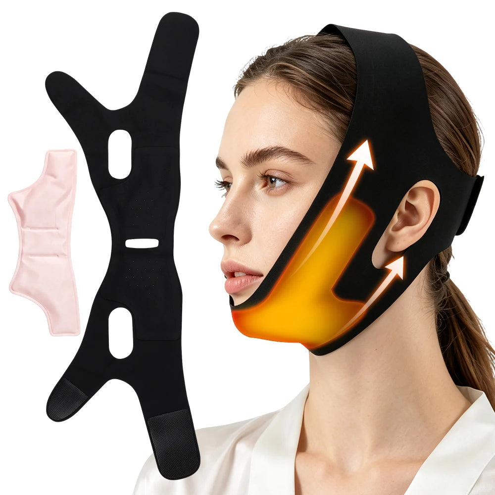 Hot and Cold Gel V-Line Face Lifting and Jaw Support Mask - 16