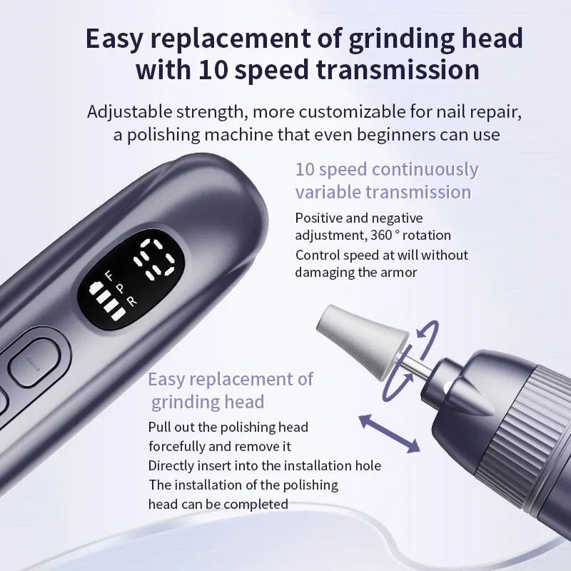 Electric Cordless Manicure and Pedicure Nail Drill Set