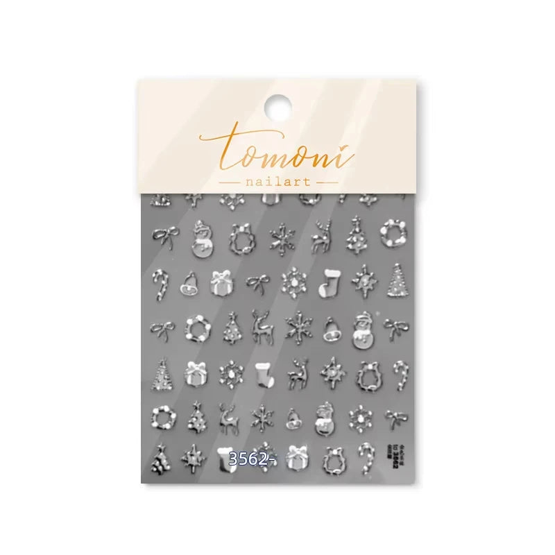3D Christmas Cartoon Self-Adhesive Nail Art Decal Stickers