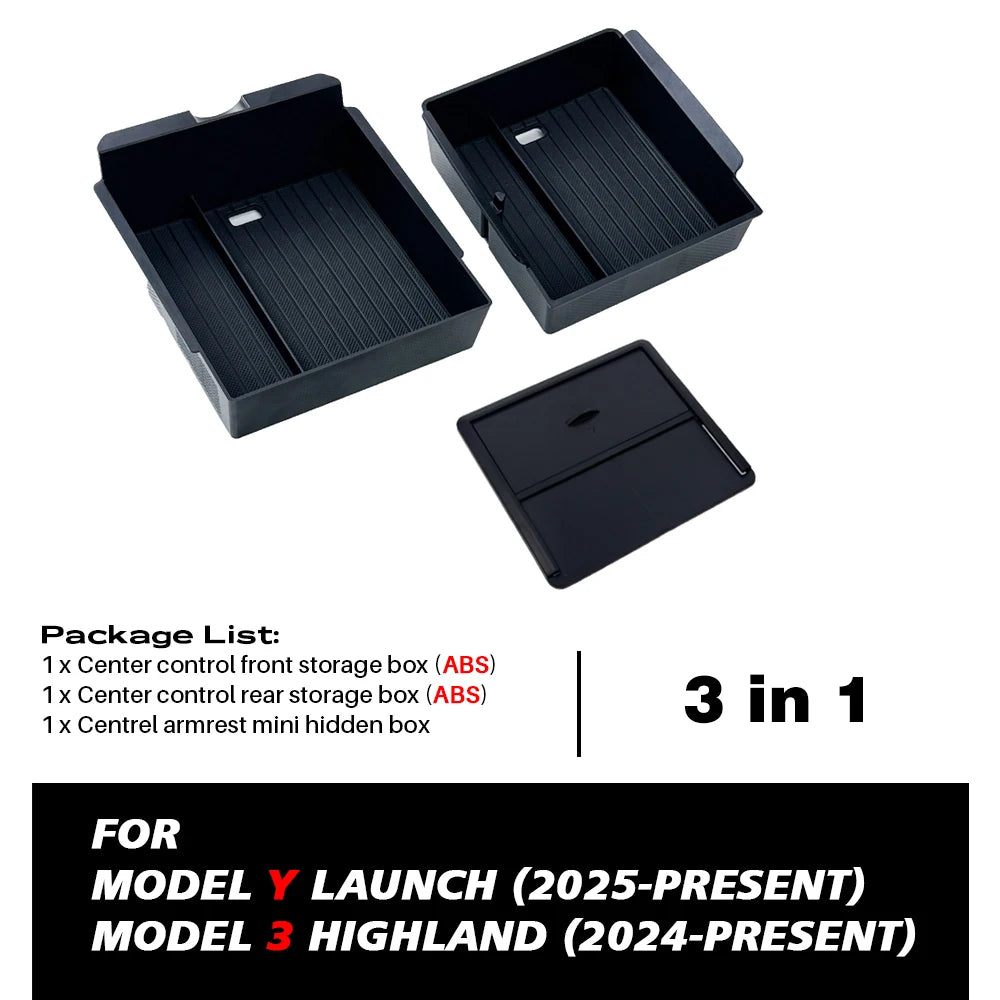 Center Console Storage Organizer for Tesla Model 3 Highland and Model Y