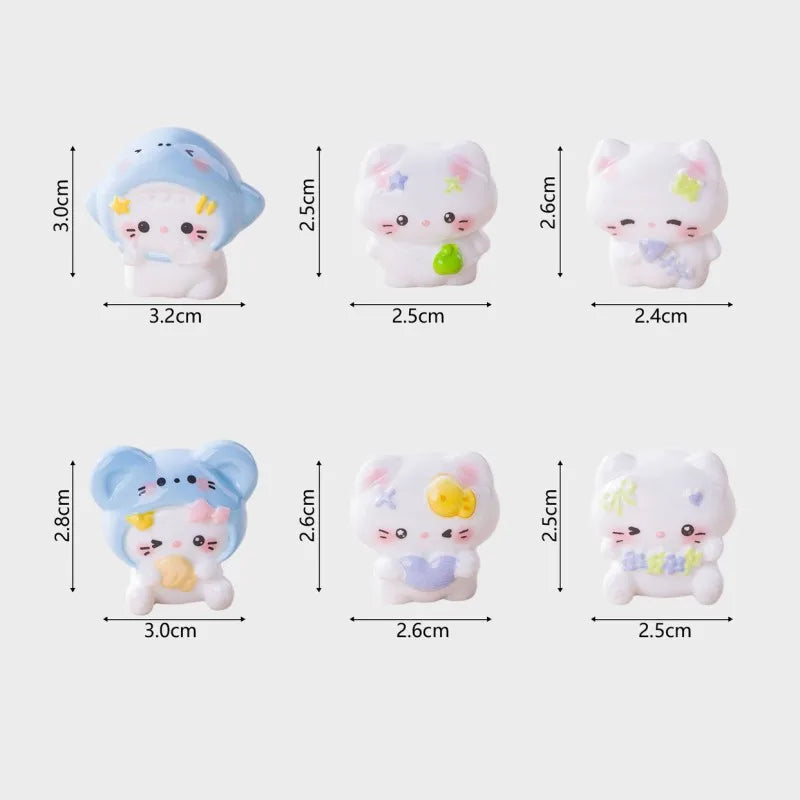 Cute Kawaii Cat Miniature Figurines for Car Dashboard and Desk Decor - 5