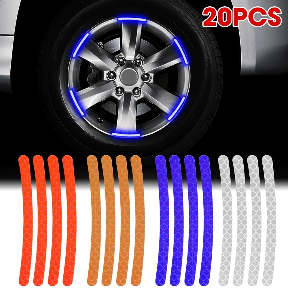 Reflective Wheel Rim Safety Warning Decals for Vehicles