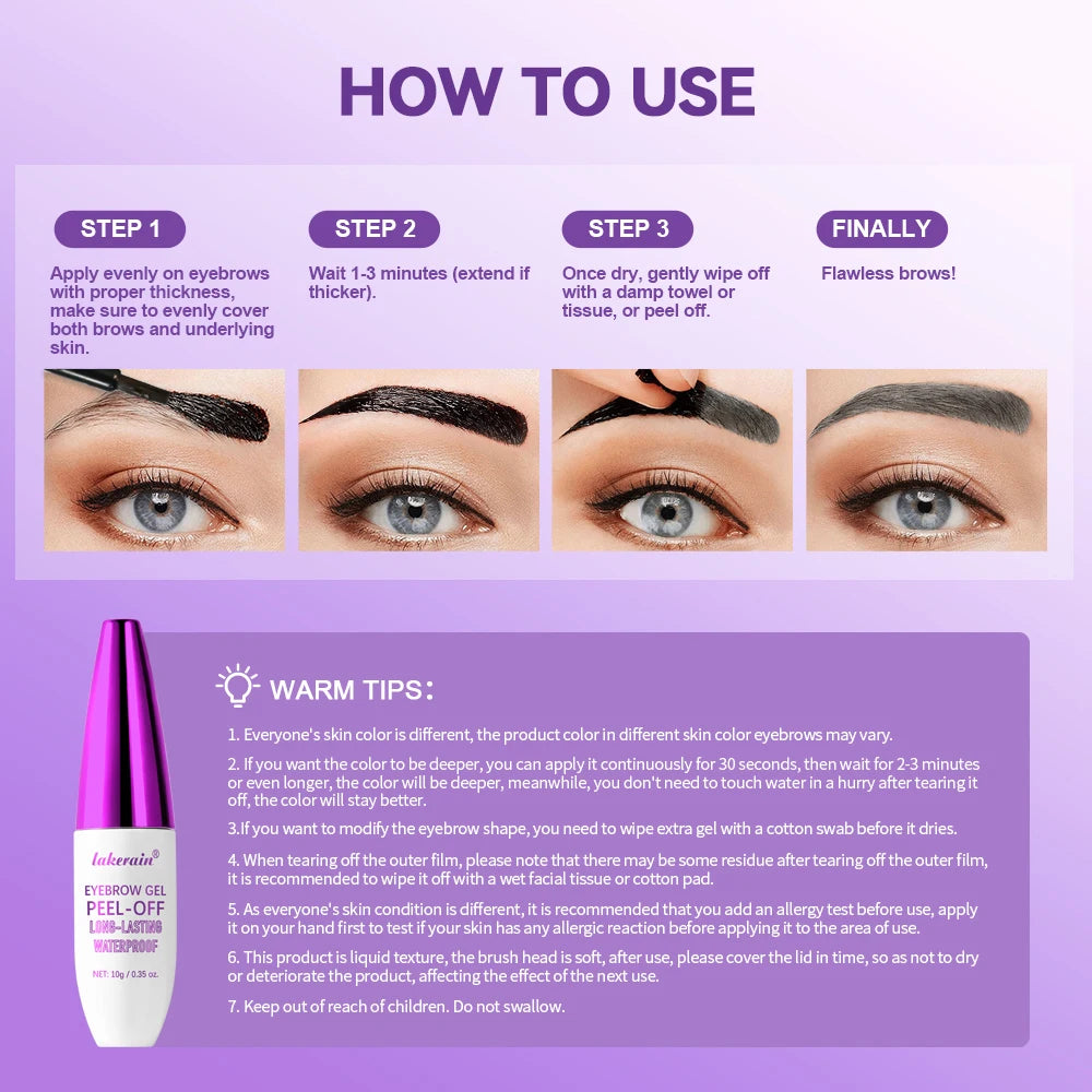 Waterproof Peel-Off Eyebrow Tint Gel - 5