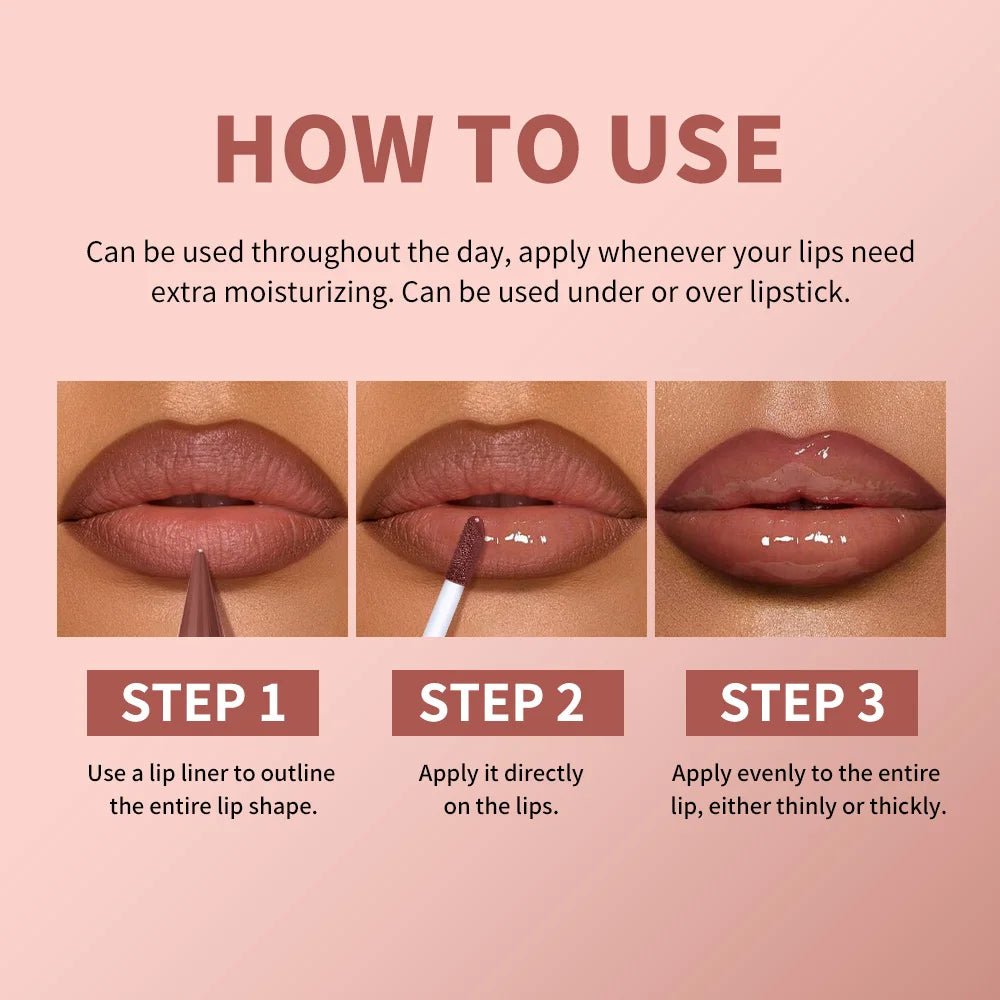 Hydrating Lip Liner and Lip Gloss Makeup Set - 6
