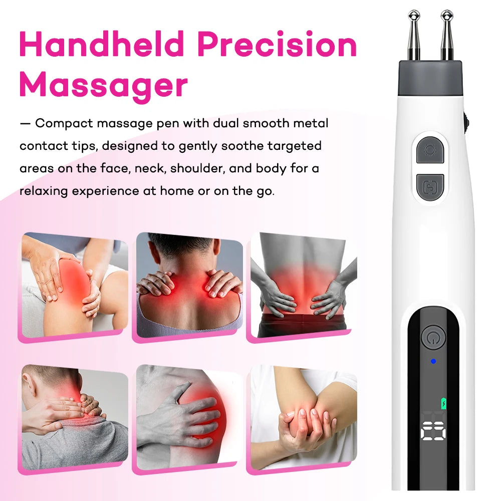 Electric Dual-Head Meridian Massage Pen for Muscle Relief