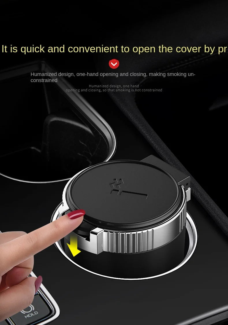 Portable LED Car Ashtray with Cup Holder Mount - 7