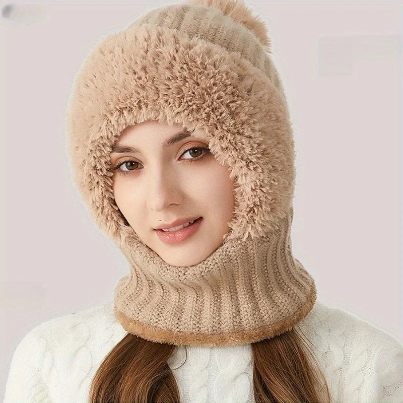 Windproof Thermal Fleece Ski Mask and Hat Set