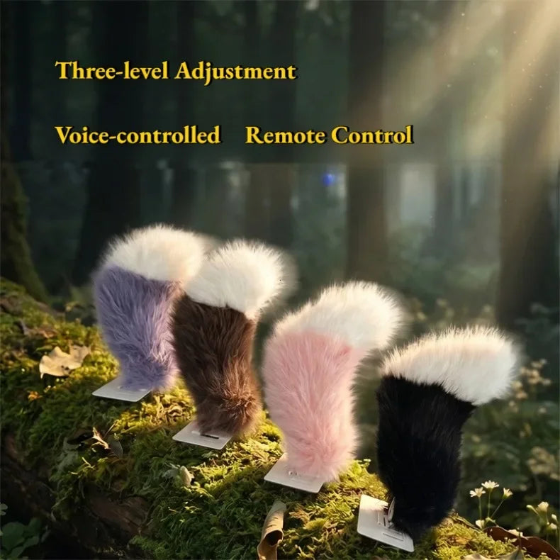 Electric Wagging Tail Car Ornament Remote Control Plush Auto Accessory - 10