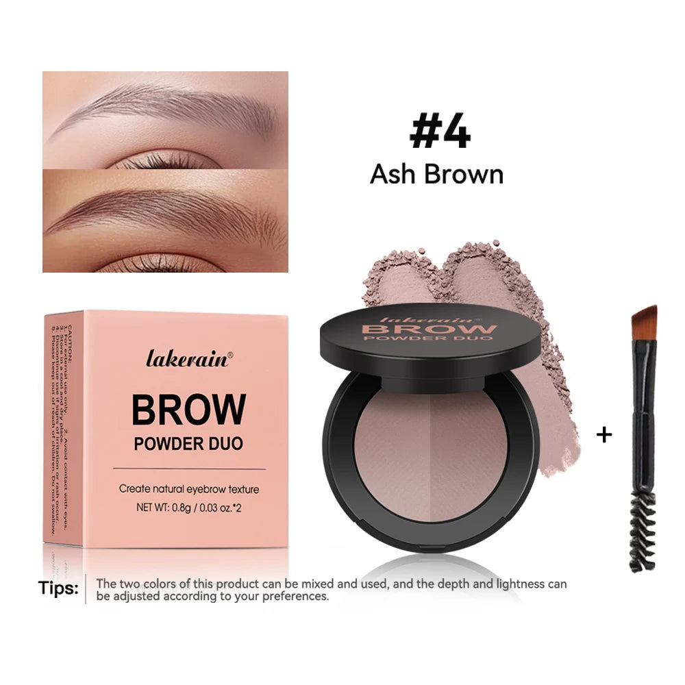 Two-Tone Waterproof Eyebrow Powder for Natural Brows and Contouring